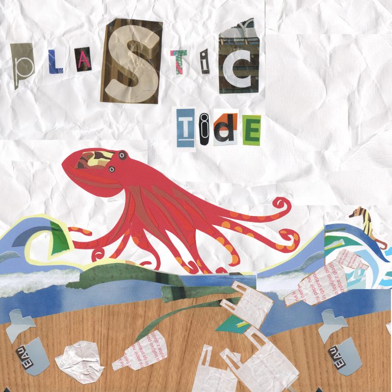 Plastic Tide Artwork for single release and Fuzzy's ukulele book for children.